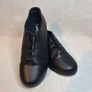Capezio Unisex Big Kid Size 4M Girls Cadence‎ Black Lace Up Tap Shoes